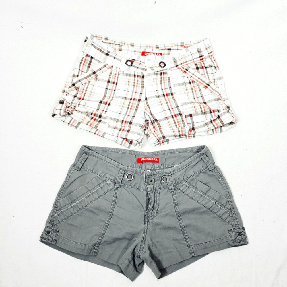 Unionbay Cuffed Plaid Short Bundle 100% Cotton 28" Waist